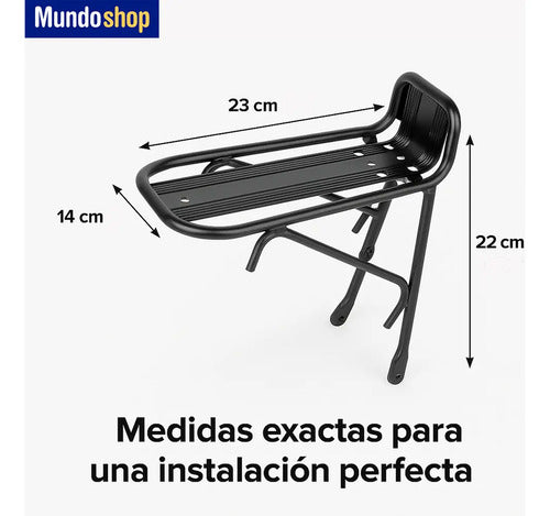 Parrilla Bicicleta Portaequipaje Aluminio Viaje Equipaje Negro