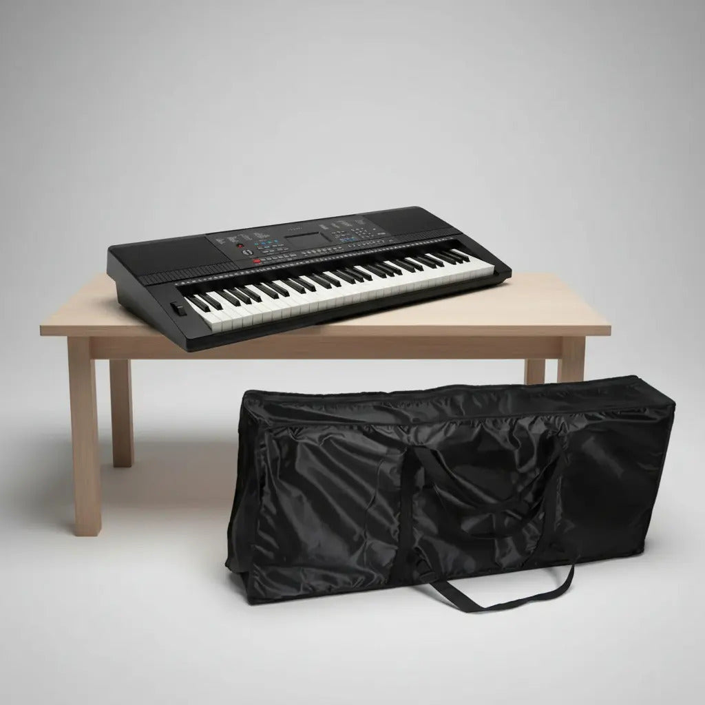 Pack teclado musical órgano piano + funda protectora negro