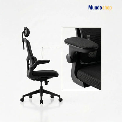 Silla De Escritorio Oficina Ergonómica Con Soporte Lumbar Negro
