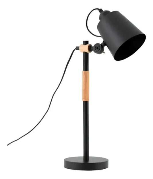 Lampara escritorio portátil nórdica metal madera ajustable
