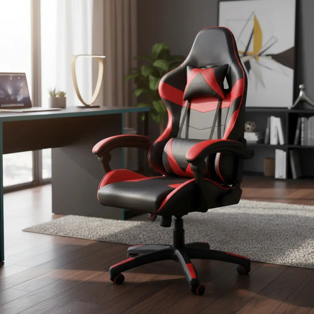 Escritorio gamer negro + silla gamer ergonómica regulable