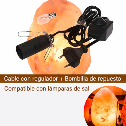 Cable + bombita de respuesto para lamparas de sal