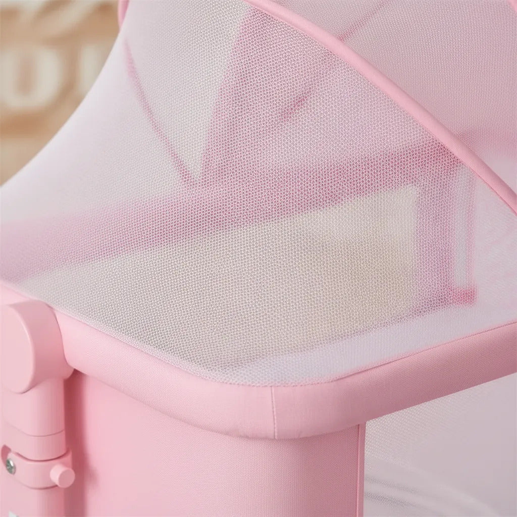 Cuna colecho moises ruedas mosquitero infantil bebé rosa