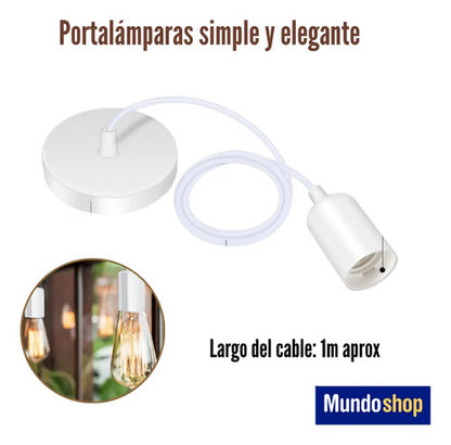 Pack X 2 Lampara Colgante Portalamparas Metal Vintage