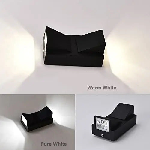 Pack X2 Aplique Exterior Jardin Led Integrado 6w Luz Metal Negro