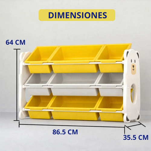 Organizador Plástico 10 Reparticiones Con Diseño P/niños Color Blanco Piccoly Cajonera
