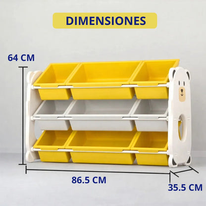 Organizador Plástico 10 Reparticiones Con Diseño P/niños Color Blanco Piccoly Cajonera