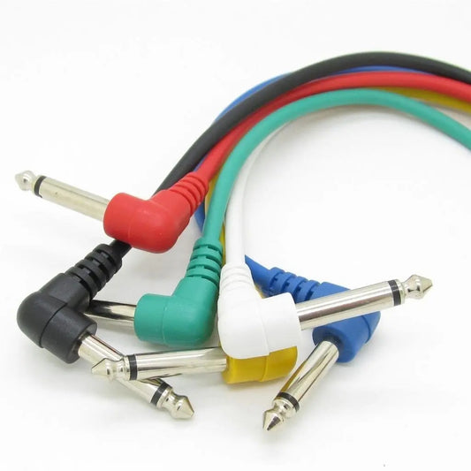 Pack x6 cables interpedal 30cm plug para pedal musica