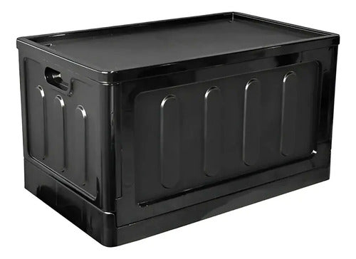 Canasto Caja Multiuso Plegable 75 Litros Apilable Negro