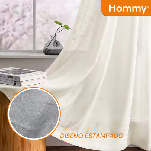 Juego De Cortinas Blancas Poliéster Estampada 245cm X 132cm Blanco