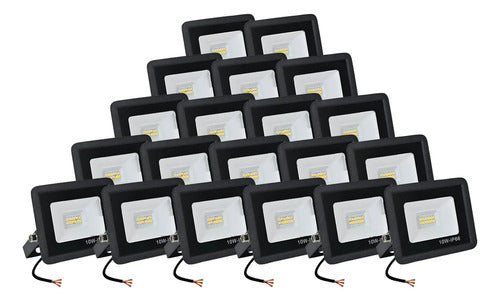 Reflector Foco Led 10w Luz Fria Exterior Ip66 X20 Negro