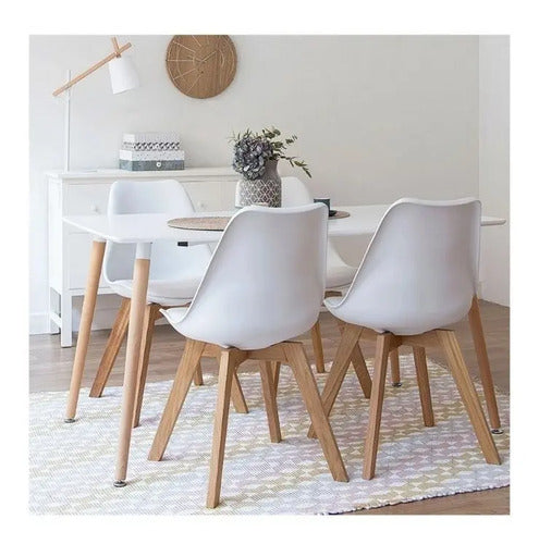 Mesa Eames Rectangular Blanca O Negra 120 X 80 Cm Blanco