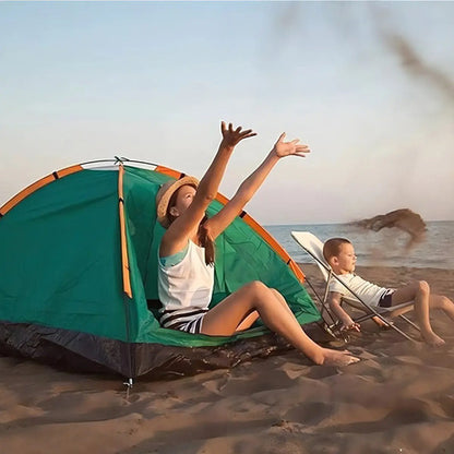 Carpa Camping Iglu De 3-4 Personas Con Mosquitero 1,50m X 2m Naranja