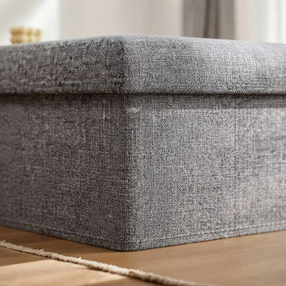Banqueta Baúl Puff 76x38x38 Cm Organizador Multiuso Negro
