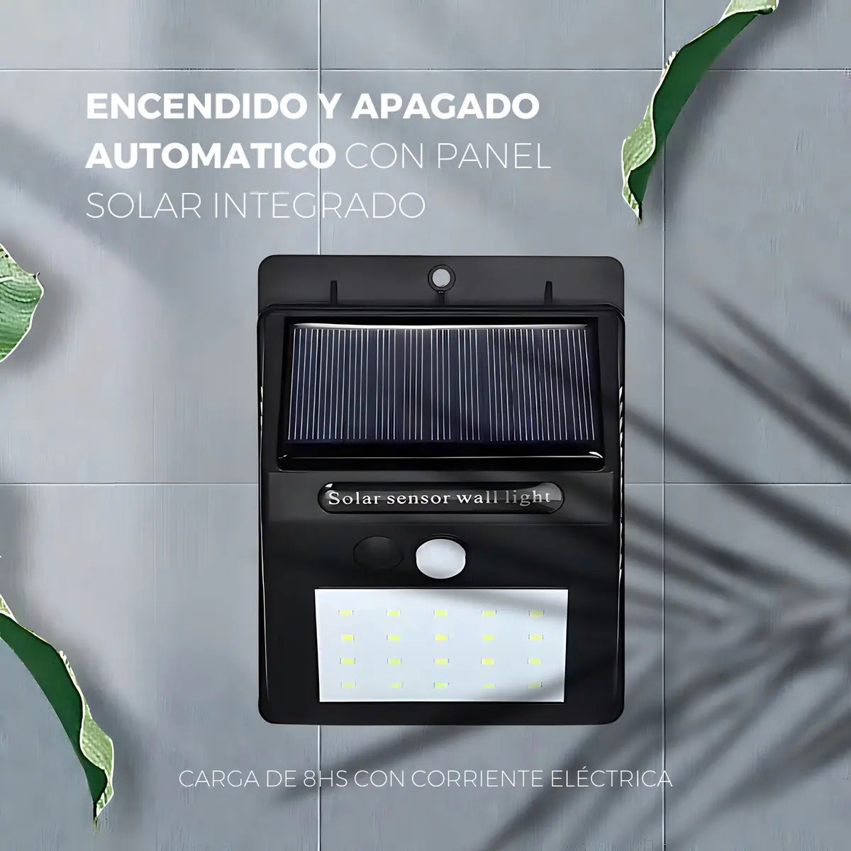 Pack x10 focos solares LED exterior con sensor luz fria