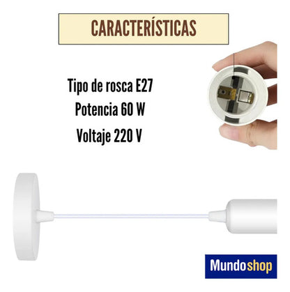 Pack X 2 Lampara Colgante Portalamparas Metal Vintage