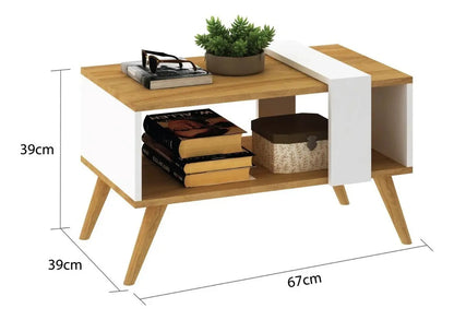 Mesa ratona living centro nogal combinado moderna nórdico