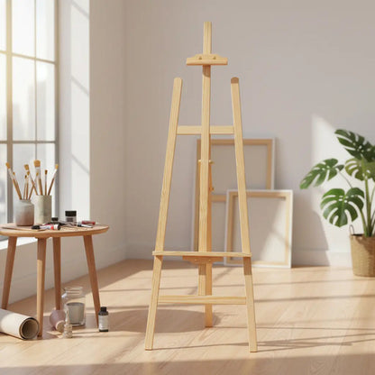 Atril De Pintor Caballete Madera Pintura Oleo Cuadro Arte Beige