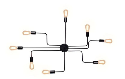 Lampara De Techo Moderna Novedosa Nordica Multiple Negro