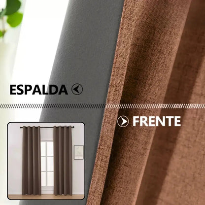 Cortina 2 paños 140 x220 cm textura lino blackout