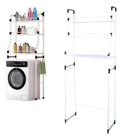 Mueble Organizador Sobre Inodoro Baño 3 Estantes Acero Blanco