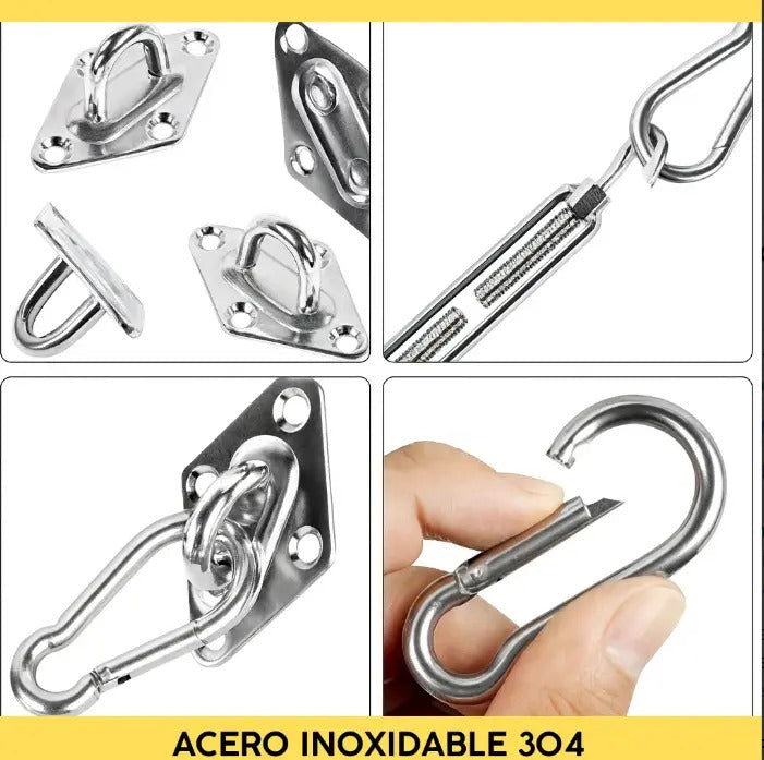 Accesorios para toldo vela 8mm reforzado acero inox exterior