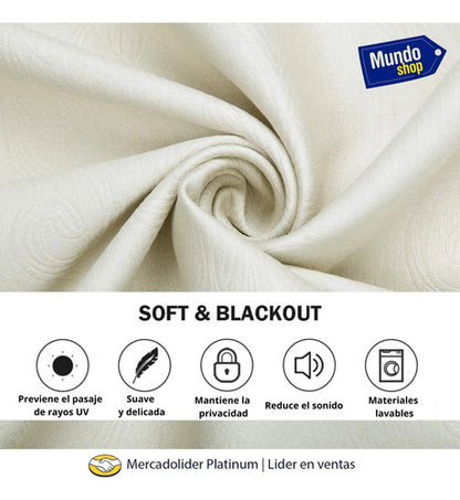 Cortinas Blackout 2 Paños 220cm X 140cm Satinado Calidad