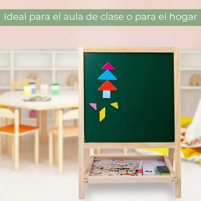 Pizarra Doble Imantada Niños Didactica Tiza + Marcador