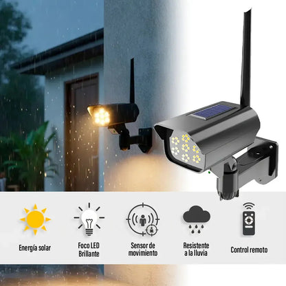 Camara de seguridad foco LED aplique pared simulador sensor negro