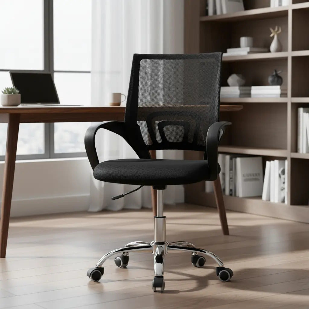 Silla giratoria de escritorio oficina regulable ergonómica negro