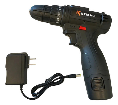 Taladro Atornillador Inalámbrico Recargable 12v Stelko Negro 50hz 60hz