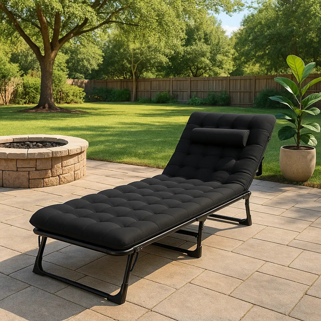 Outter silla reclinable camping cama acolchonada plegable jardin