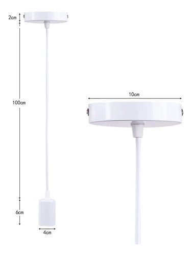 Portalamparas Colgante Liso Decorativo Pase E27 Techo