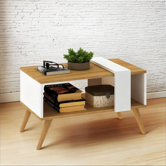 Mesa ratona living centro nogal combinado moderna nórdico