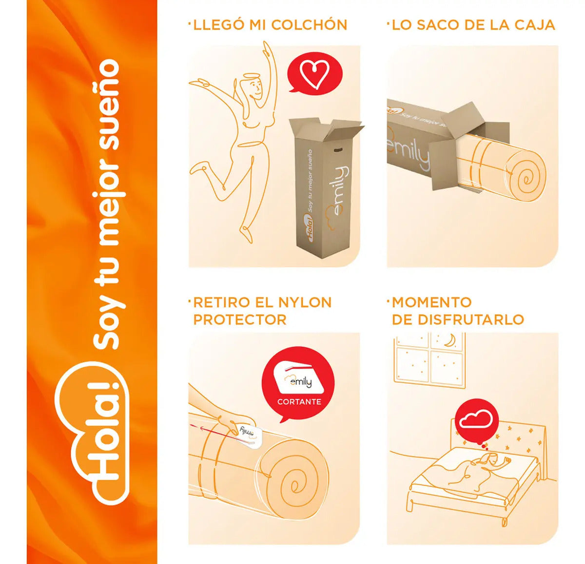 Colchon espuma 1 plaza Emily 17 alta densidad reversible firme