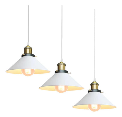 Pack X3 Lampara Colgante Industrial Vintage York Blanco