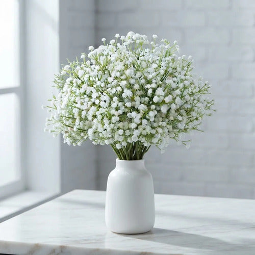 Ramo De 8 Piezas De Gypsophila Artificial Decorativa Blanco
