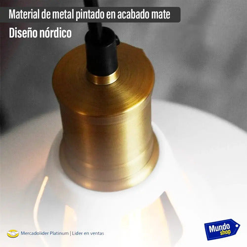 Lampara Colgante De Techo Metal Nordica Blanco Negro Luz