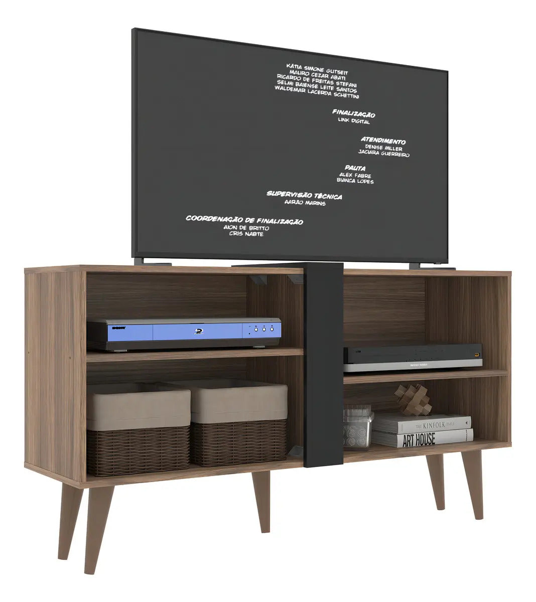 Rack TV Mundo Muebles Soberano mdp 42 pulgadas marrón 4 estantes