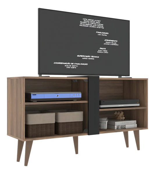 Rack TV Mundo Muebles Soberano mdp 42 pulgadas marrón 4 estantes