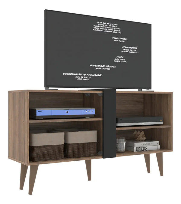 Rack TV Mundo Muebles Soberano mdp 42 pulgadas marrón 4 estantes