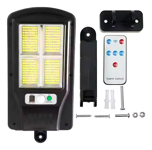 Foco reflector LED solar sensor de movimiento seguridad negro