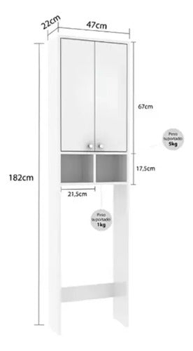 Mueble Para Baño Sobre Inodoro Con 2 Puertas Y 2 Estantes Blanco