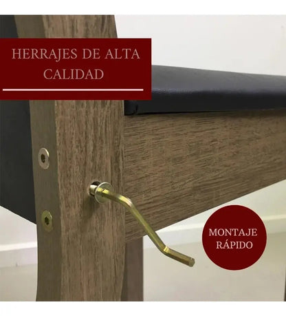 Juego de comedor 4 sillas mesa comedor tapizado Lexi