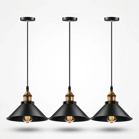 Lampara colgante metal oro vintage - 3 - negro