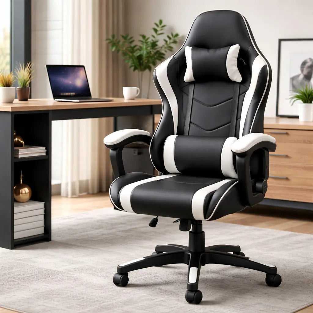 Escritorio gamer negro + silla gamer ergonómica regulable
