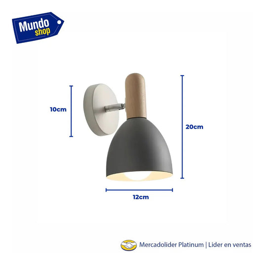 Pack x2 aplique gris de pared nordico domo gris