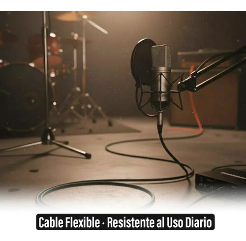 Cable Para Micrófono 5 Metros Audio Color Negro
