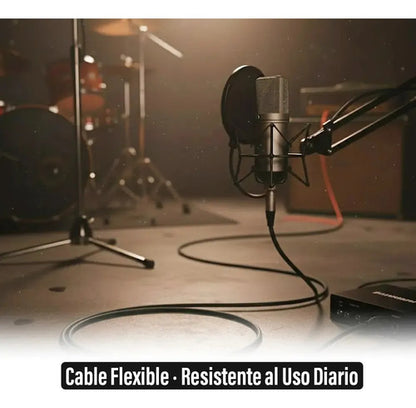 Cable Para Micrófono 5 Metros Audio Color Negro
