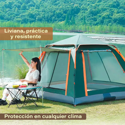 Carpa Camping Iglu Con Techo Y Mosquitero 2m Verde Oscuro